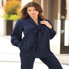 Long Sleeve Bow Blouse image number null