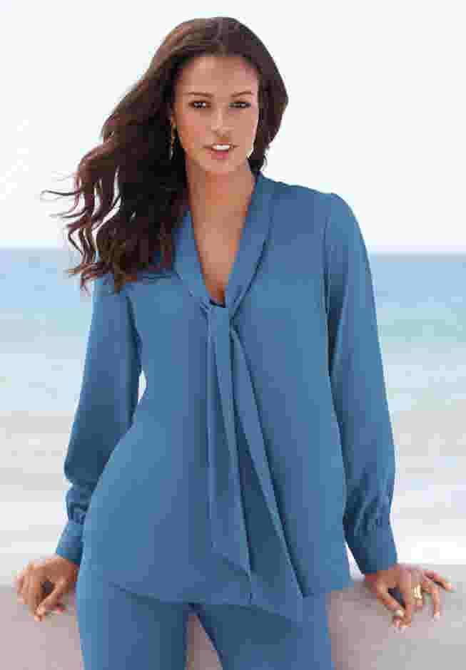 Long Sleeve Bow Blouse image number 0