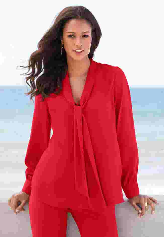 Long Sleeve Bow Blouse image number 0