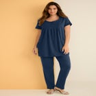Plus Size Two Pocket Soft Knit Swing Tunic image number null