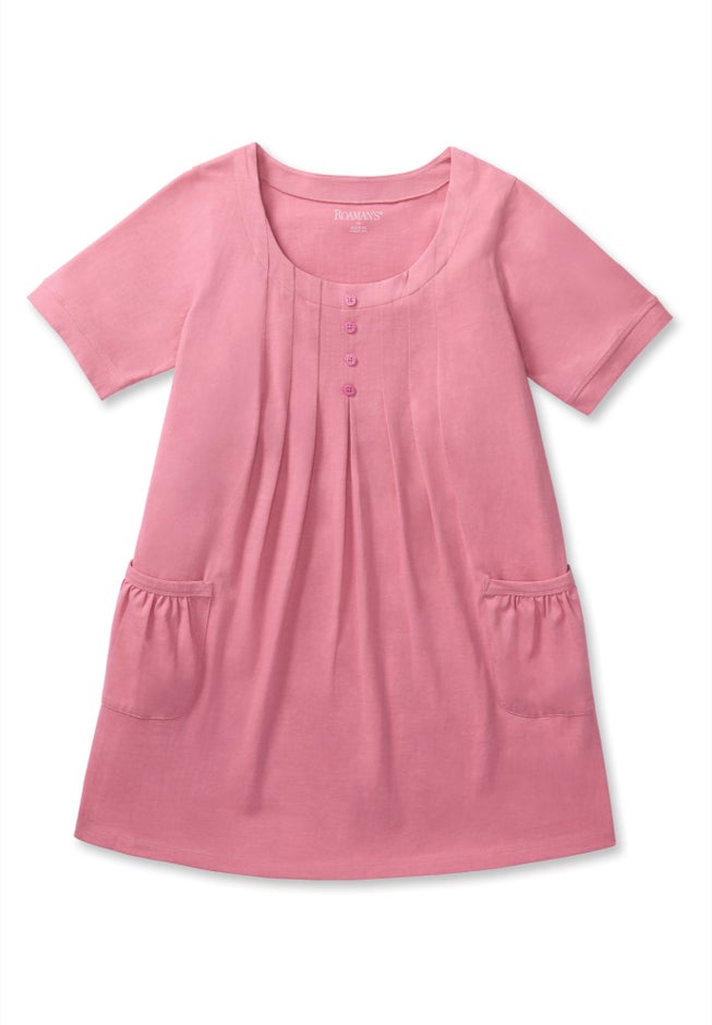 Plus Size Two Pocket Soft Knit Swing Tunic image number 2