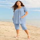 Plus Size Two Pocket Soft Knit Swing Tunic image number null