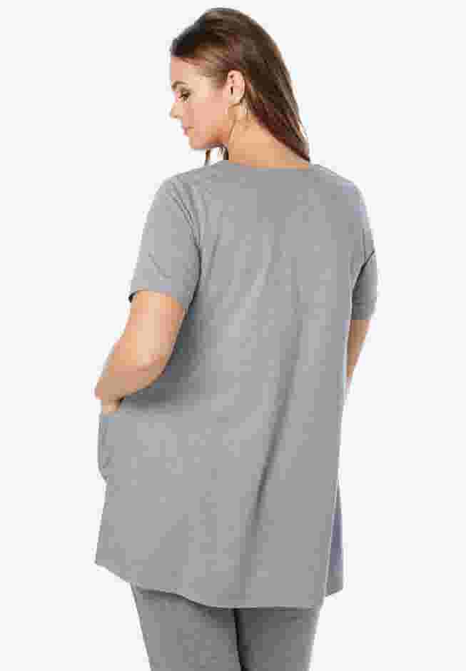 Plus Size Two Pocket Soft Knit Tunic Top image number 1