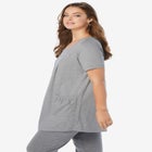 Plus Size Two Pocket Soft Knit Swing Tunic image number null
