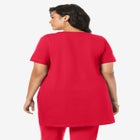 Plus Size Two Pocket Soft Knit Swing Tunic image number null