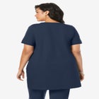 Plus Size Two Pocket Soft Knit Swing Tunic image number null