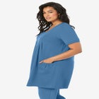 Plus Size Two Pocket Soft Knit Swing Tunic image number null