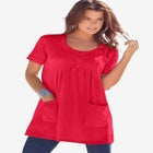 Plus Size Two Pocket Soft Knit Swing Tunic image number 0