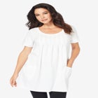 Plus Size Two Pocket Soft Knit Swing Tunic image number null