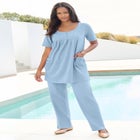 Plus Size Two Pocket Soft Knit Swing Tunic image number null
