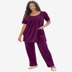 Plus Size Two Pocket Soft Knit Swing Tunic image number null