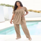 Plus Size Two Pocket Soft Knit Swing Tunic image number 0