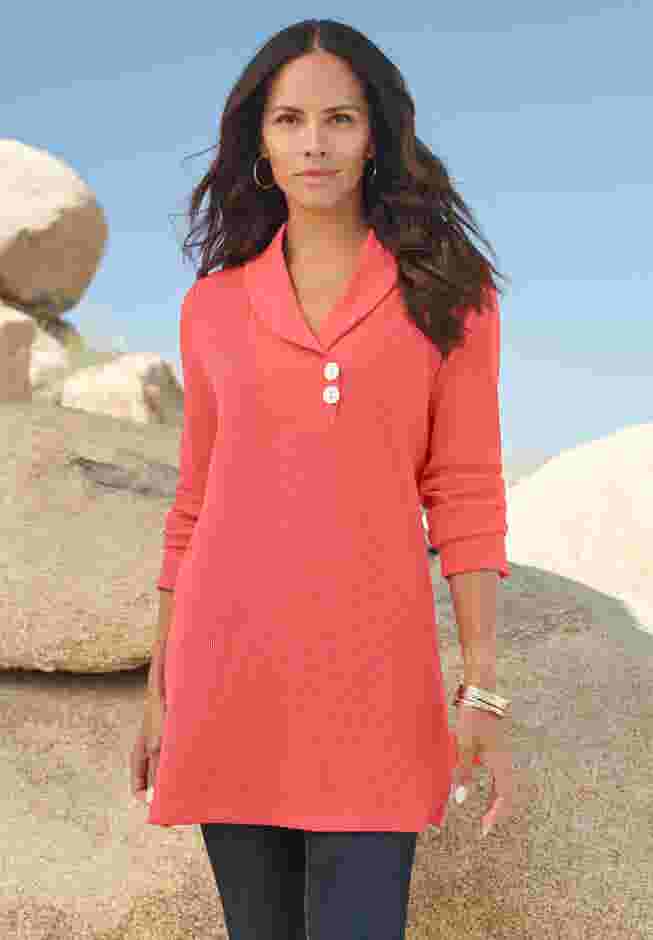 Thermal Shawl Collar Tunic image number 1