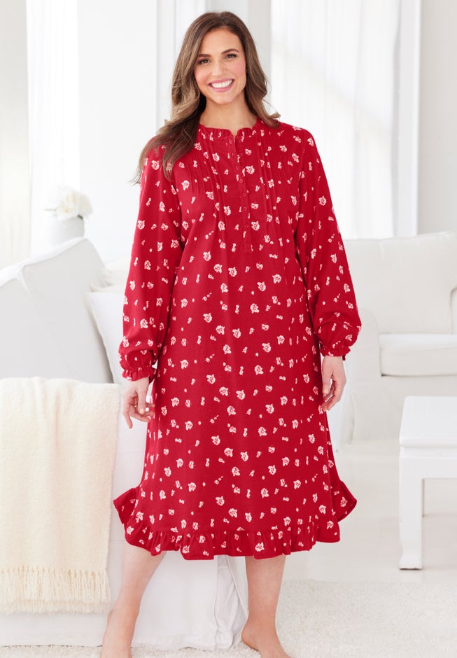 Cotton Flannel Print Short Gown  image number 3