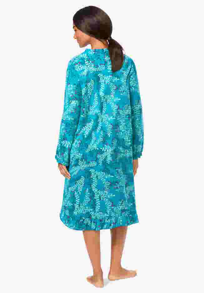 Cotton Flannel Print Short Gown  image number 1