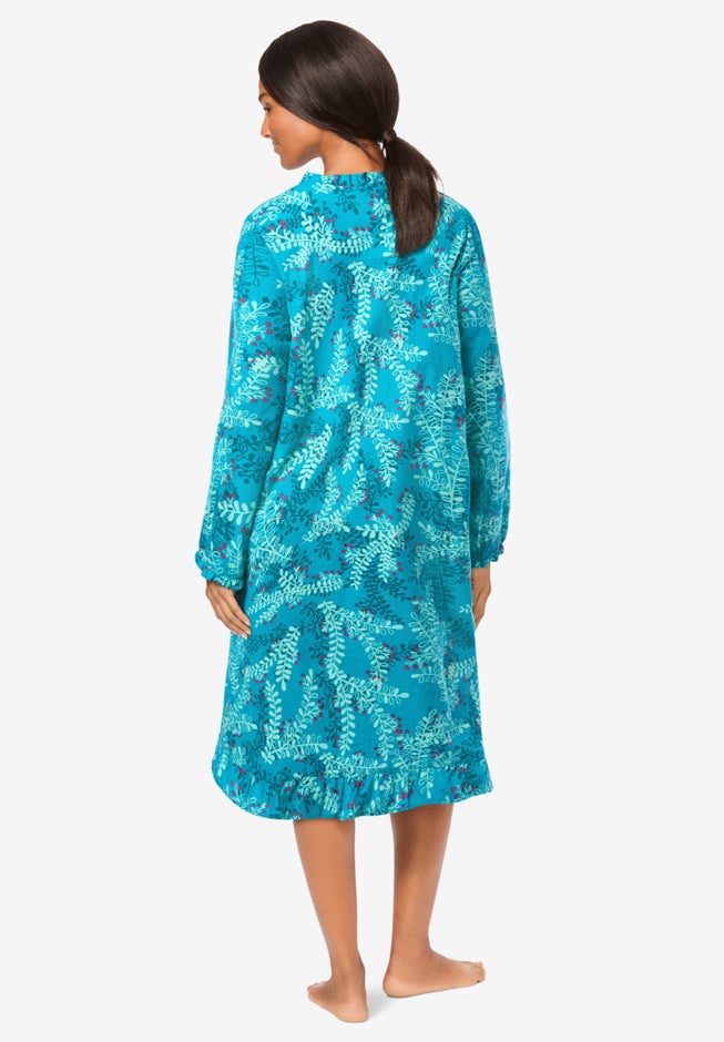 Cotton Flannel Print Short Gown  image number 1