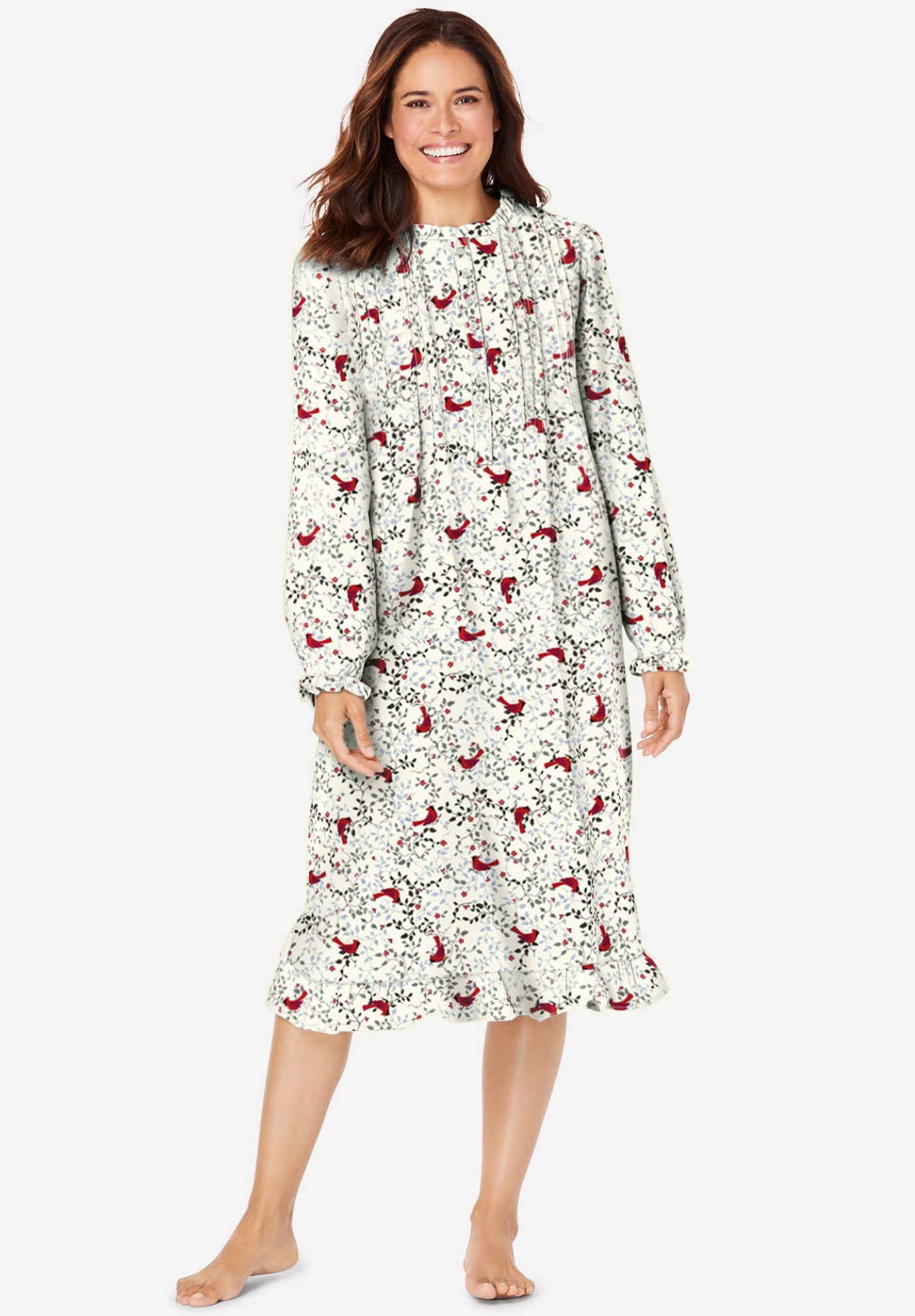 Cotton Flannel Print Short Gown  image number 0