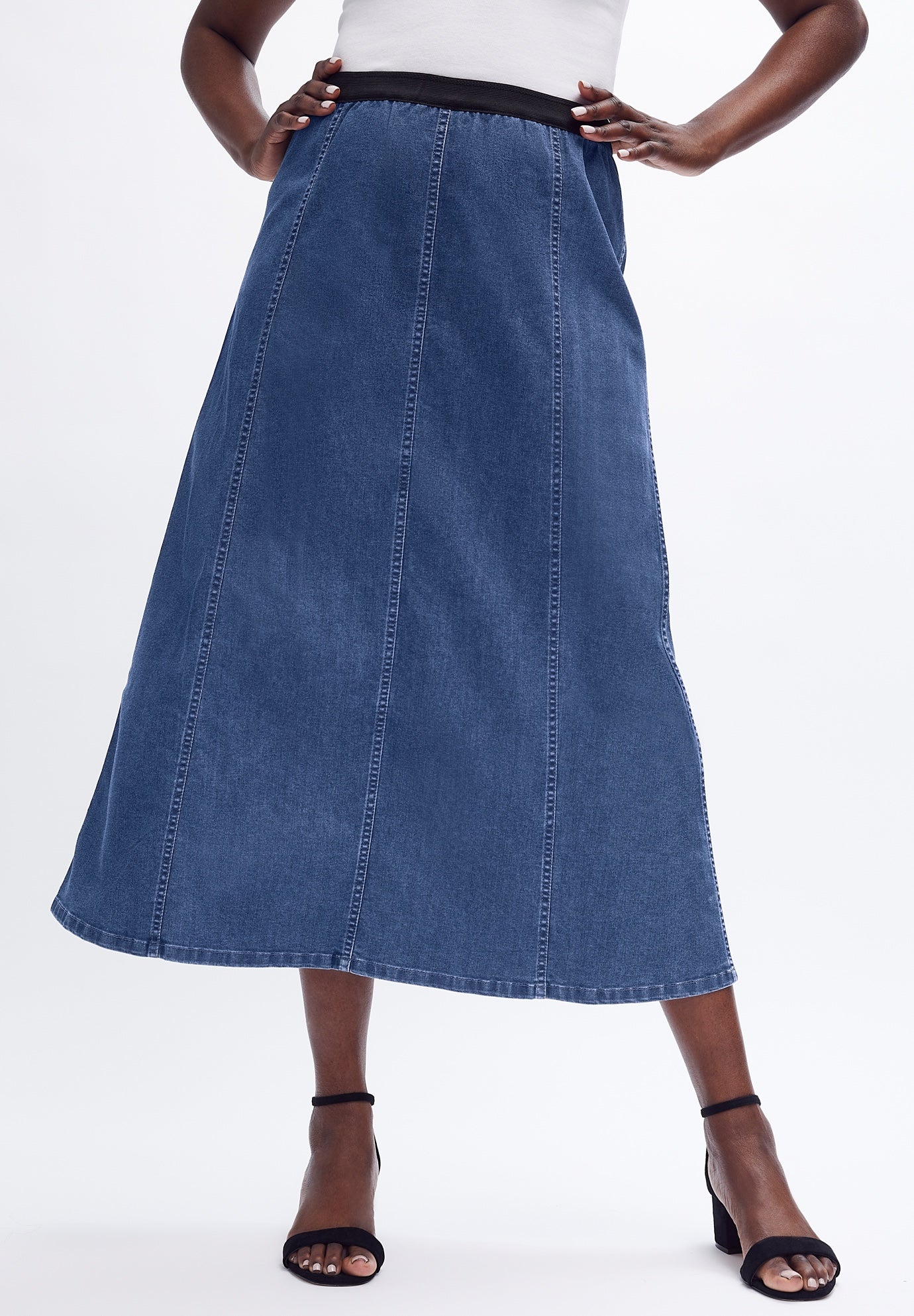 Stretch Denim Jegging Skirt image number 0