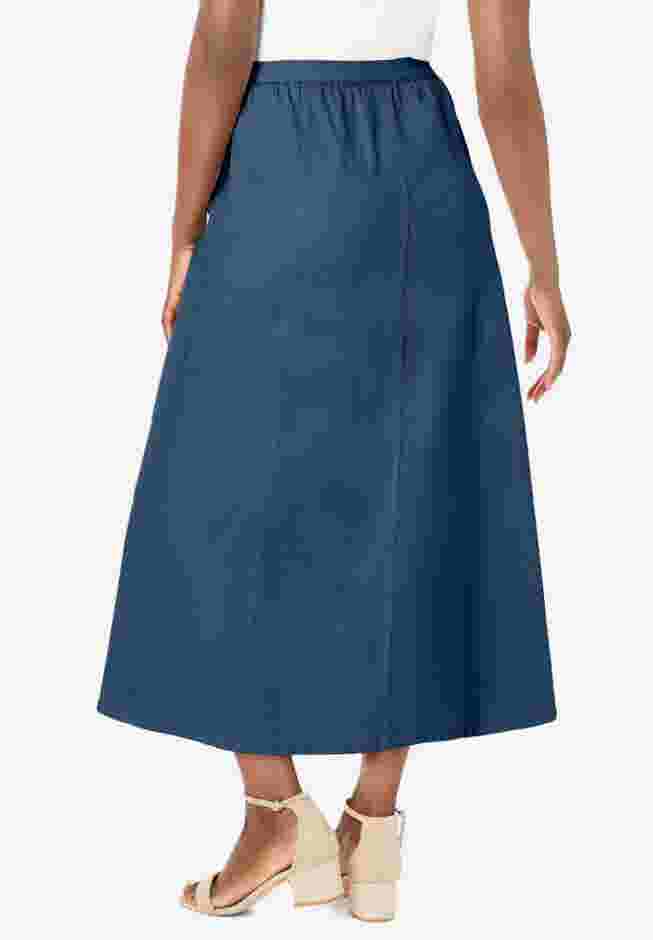 Stretch Denim Jegging Skirt image number 1