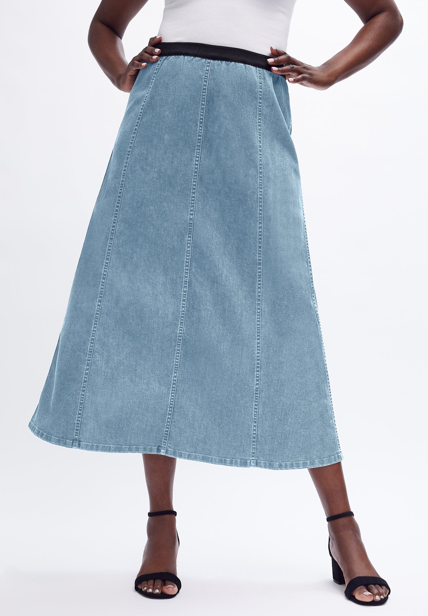 Stretch Denim Jegging Skirt image number 0