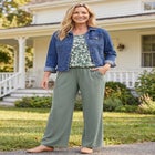 7-Day Wide-Leg Elastic-Waist Stretchy Knit Pant image number null