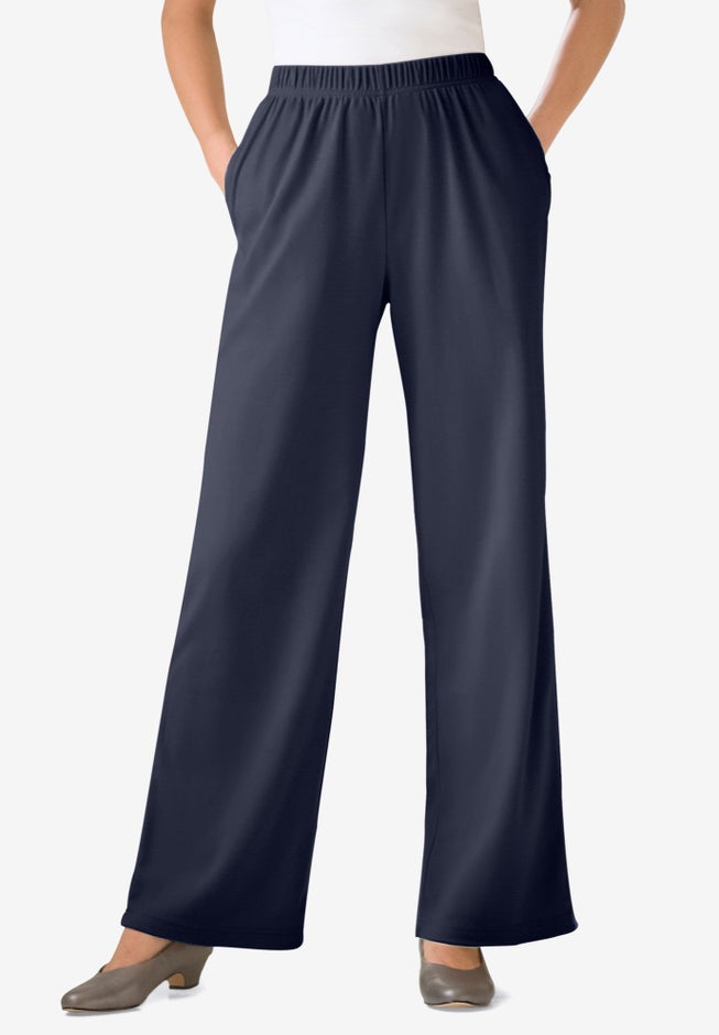 7-Day Knit Wide-Leg Pull-On Pants image number 0