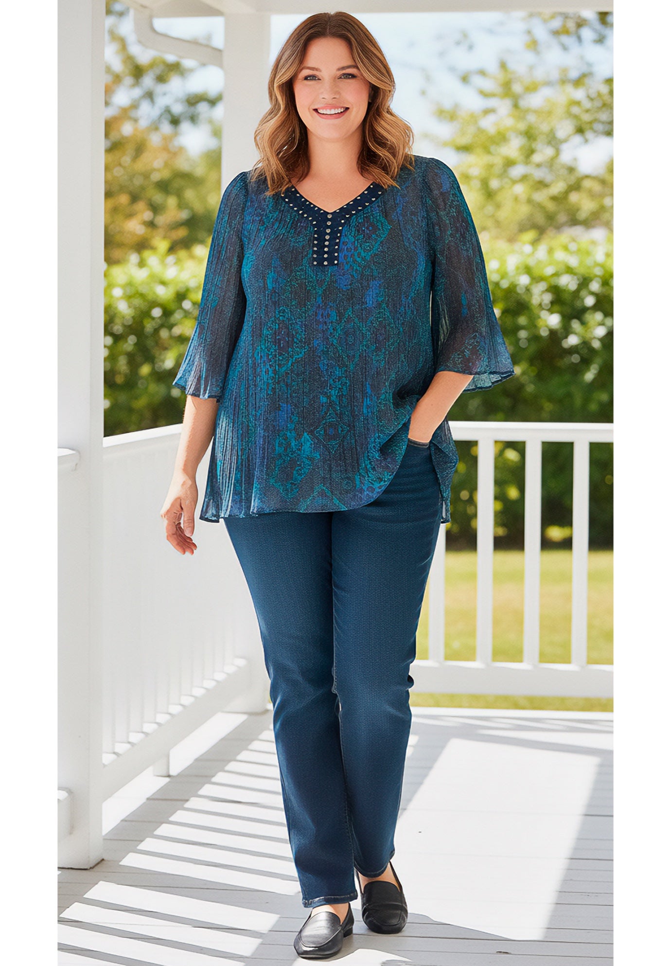 Straight-Leg Stretch Denim Five-Pocket Jeans image number 0