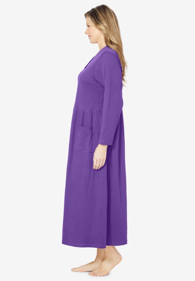 Long Snap-Front Knit Lounger image number 2