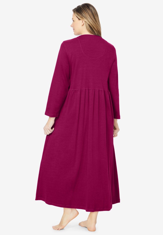 Long Snap-Front Knit Lounger image number 1