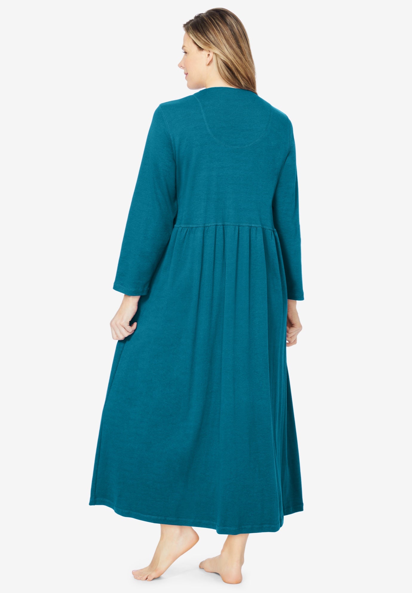 Long Snap-Front Knit Lounger image number 1