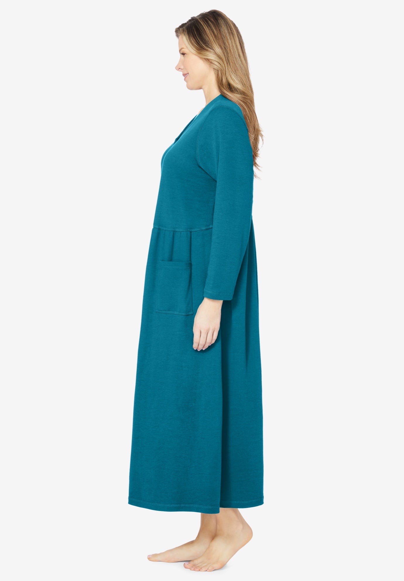 Long Snap-Front Knit Lounger image number 2