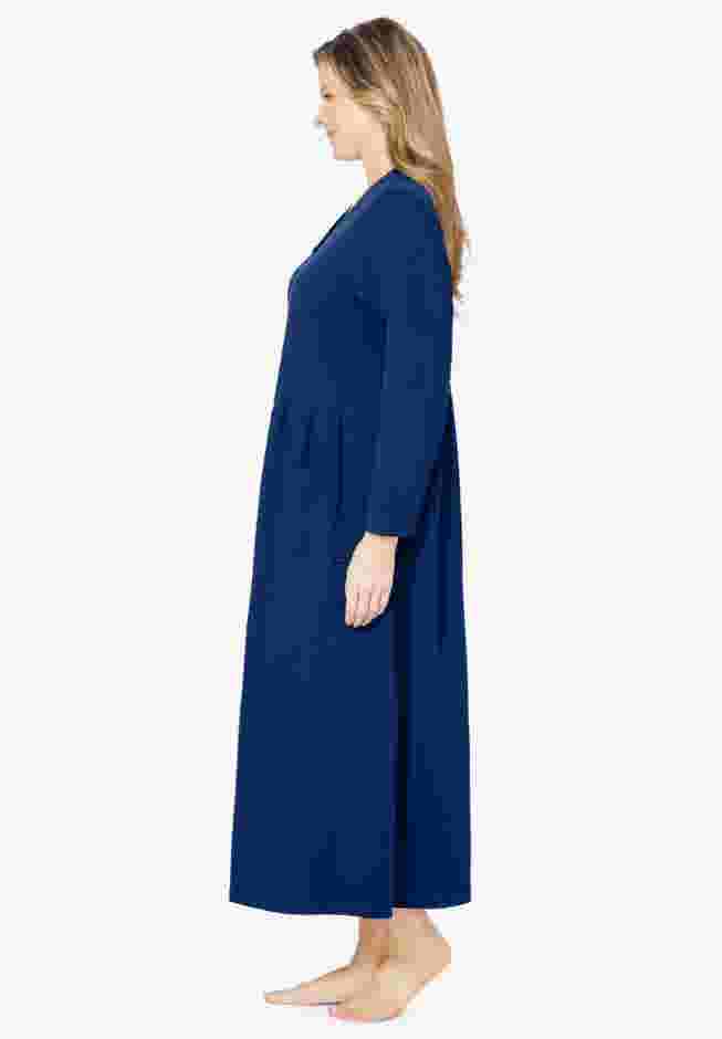Long Snap-Front Knit Lounger image number 2