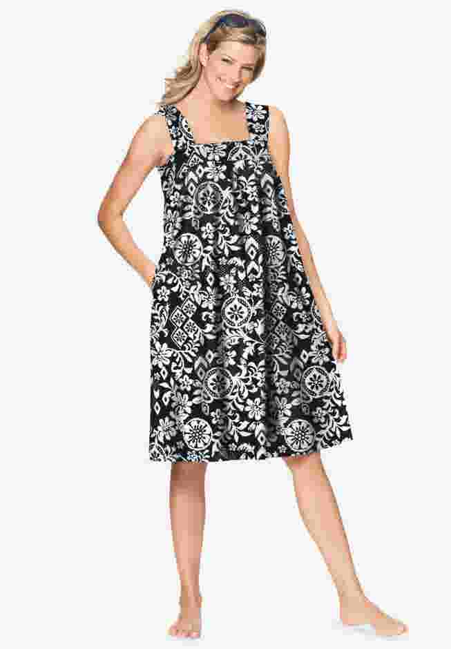 Print Sleeveless Square Neck Lounger image number 0