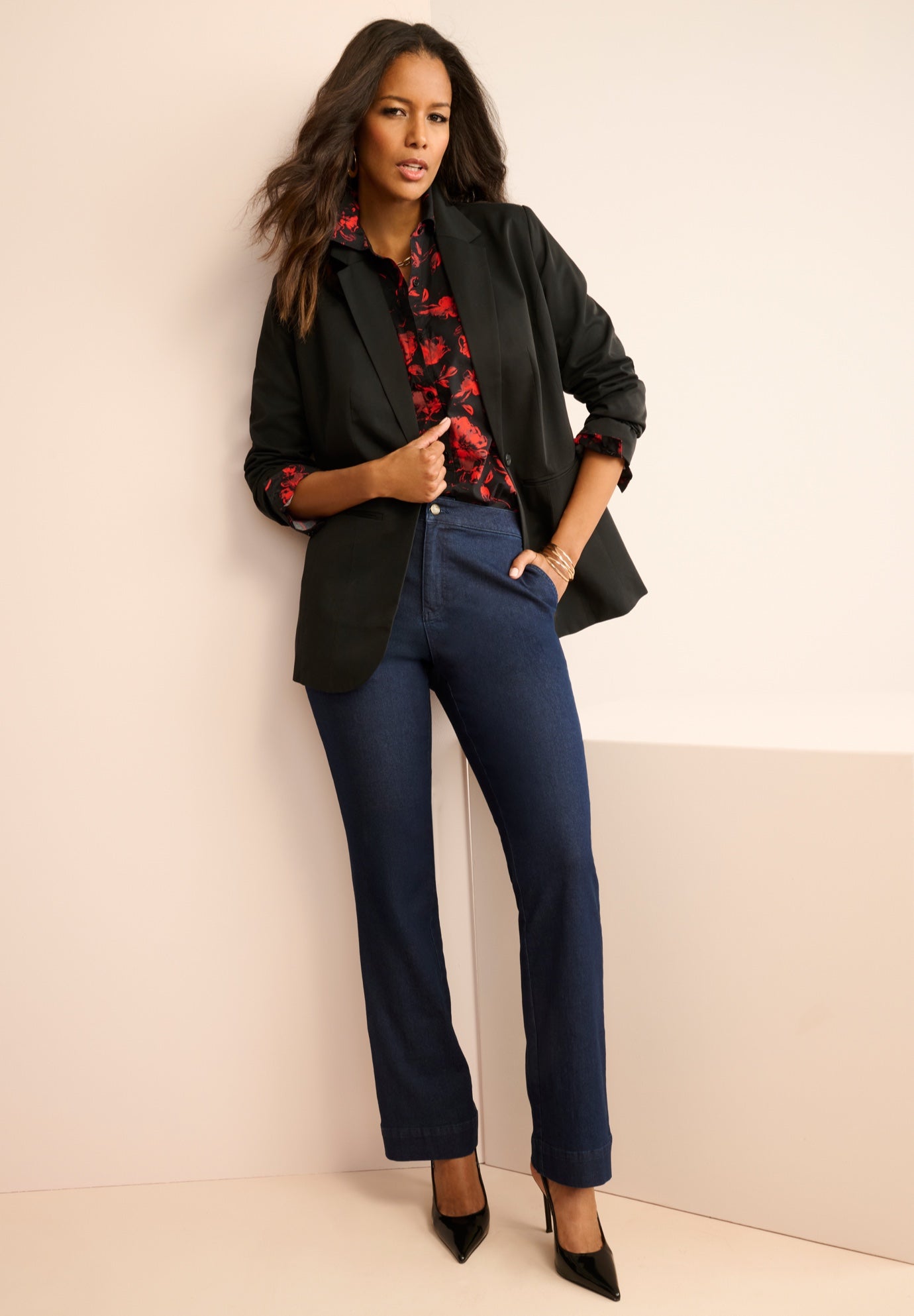 Plus Size Relaxed Boyfriend Blazer image number 2