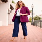 Plus Size Relaxed Boyfriend Blazer image number null