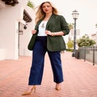 Plus Size Relaxed Boyfriend Blazer image number null