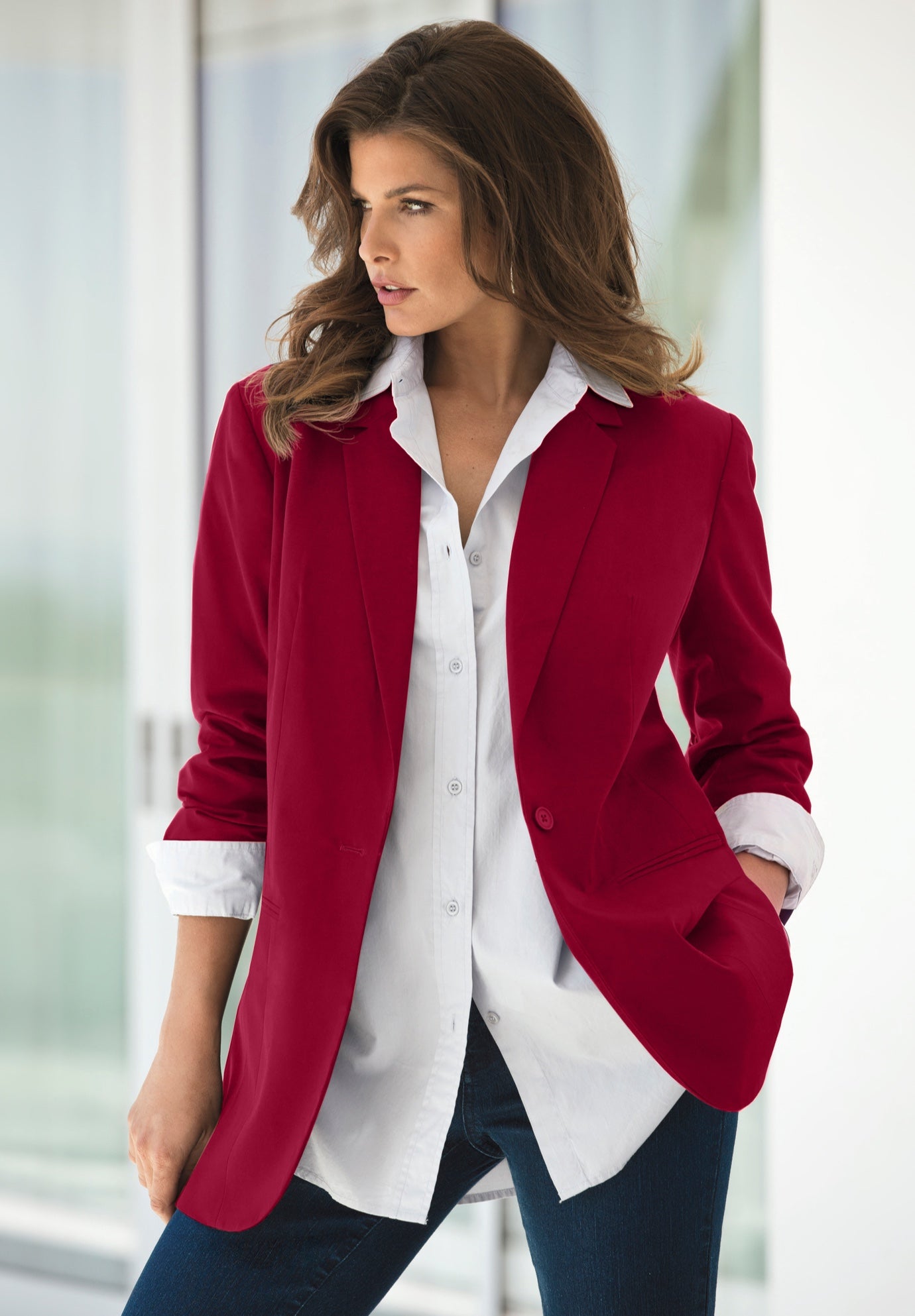 Plus Size Relaxed Boyfriend Blazer image number 0