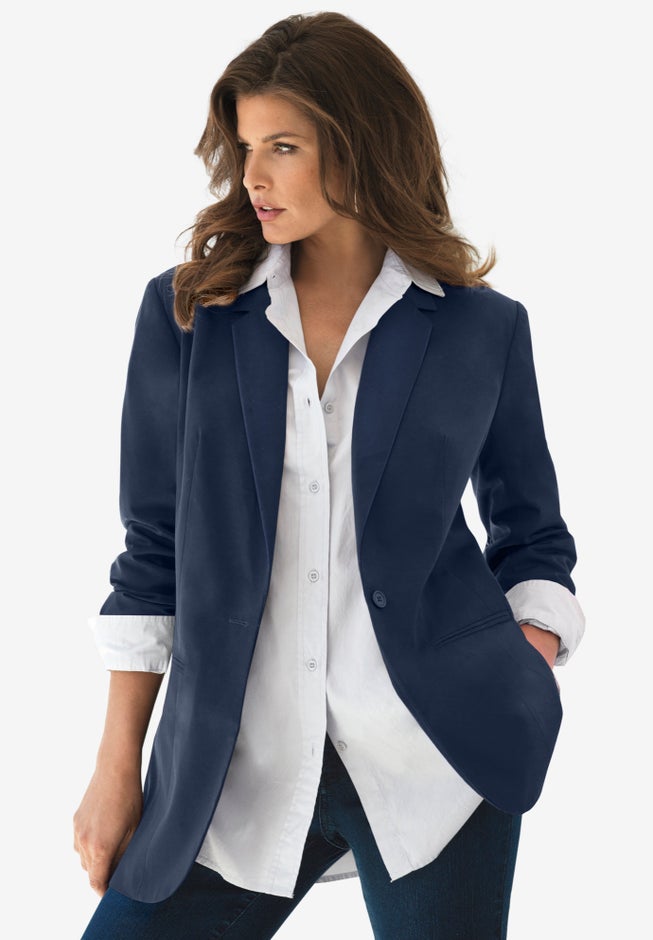Plus Size Relaxed Boyfriend Blazer image number 0