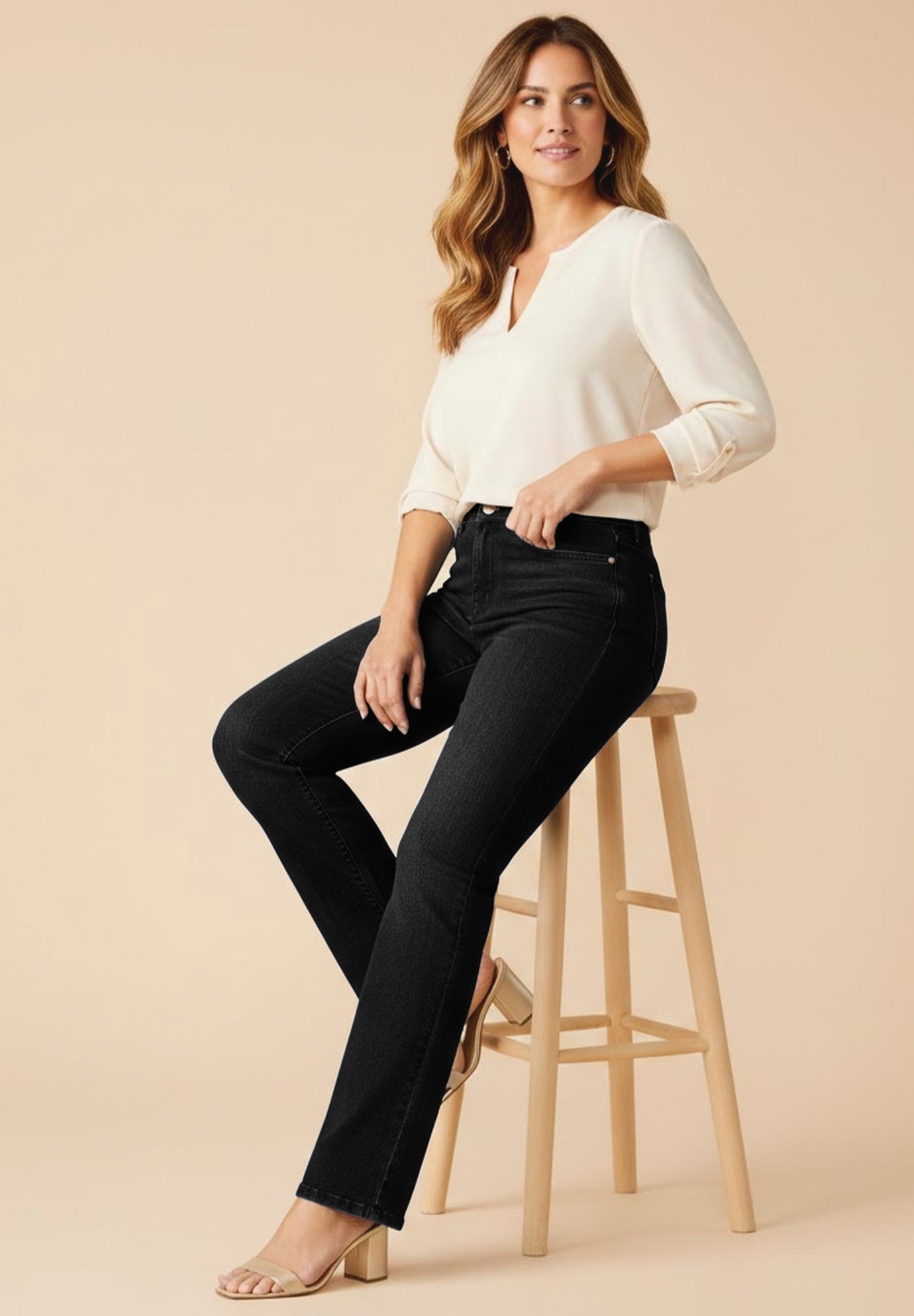 Plus Size Classic Stretch Bootcut Jean image number 0