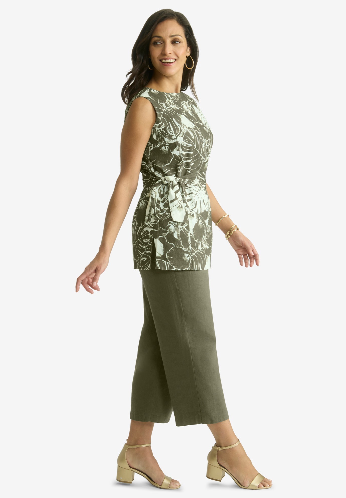 2-Piece Linen Capri Set image number 3