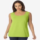 Stretch Cotton Horseshoe Neck Tank image number null