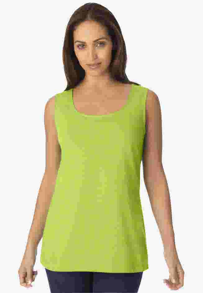Stretch Cotton Horseshoe Neck Tank image number 0