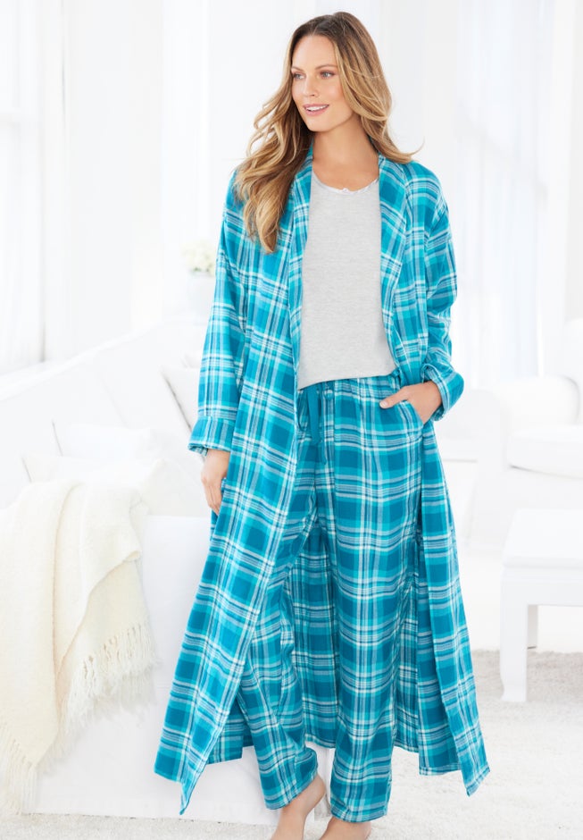 Long Flannel Robe  image number 4