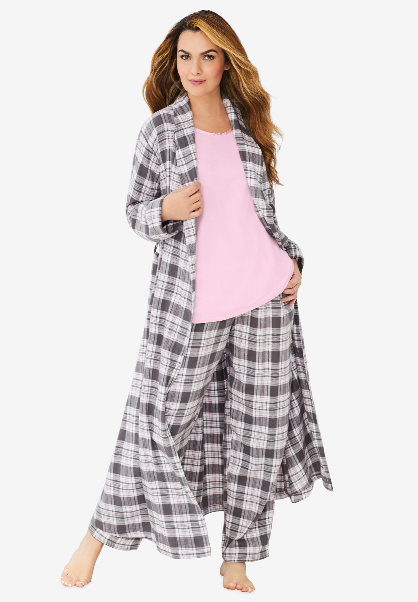 Long Flannel Robe  image number 0
