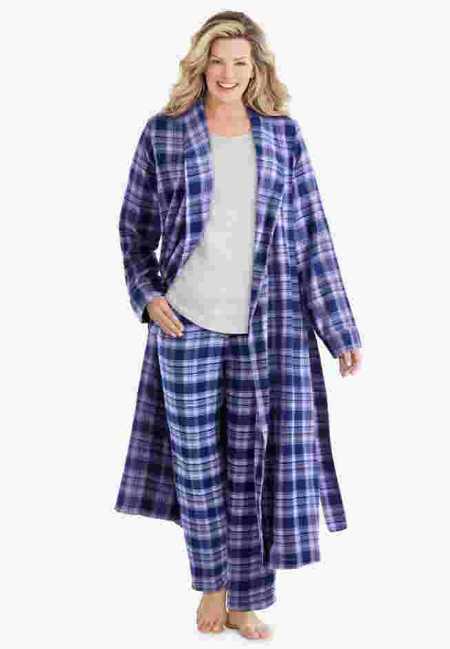 Long Flannel Robe  image number 0
