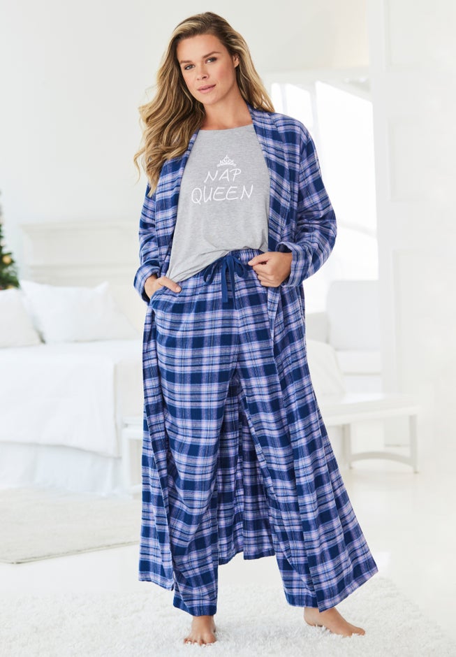 Long Flannel Robe  image number 6