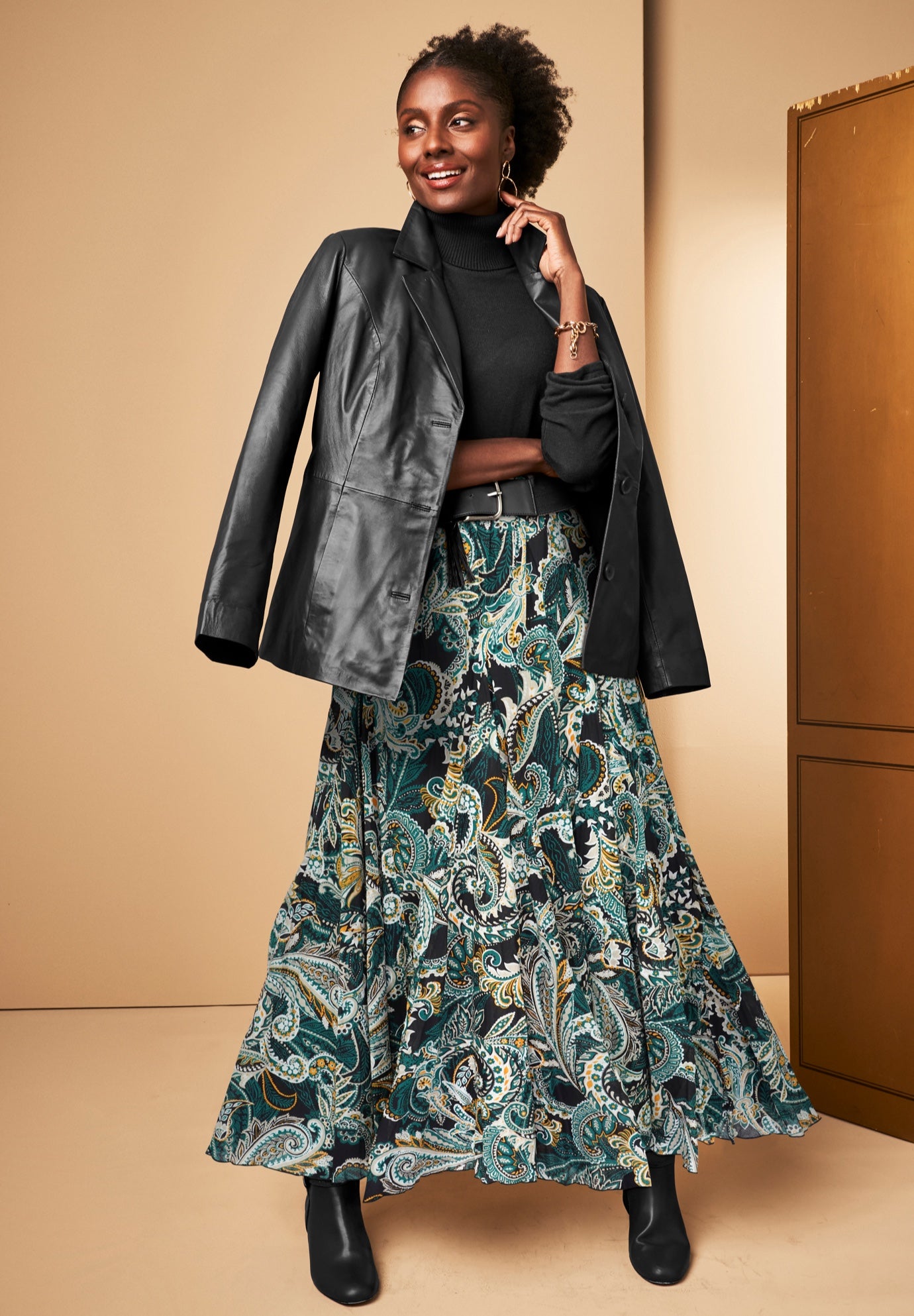 Flowing Crinkled Maxi Skirt image number 0