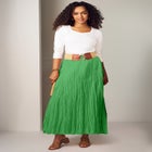 Flowing Crinkled Maxi Skirt image number null
