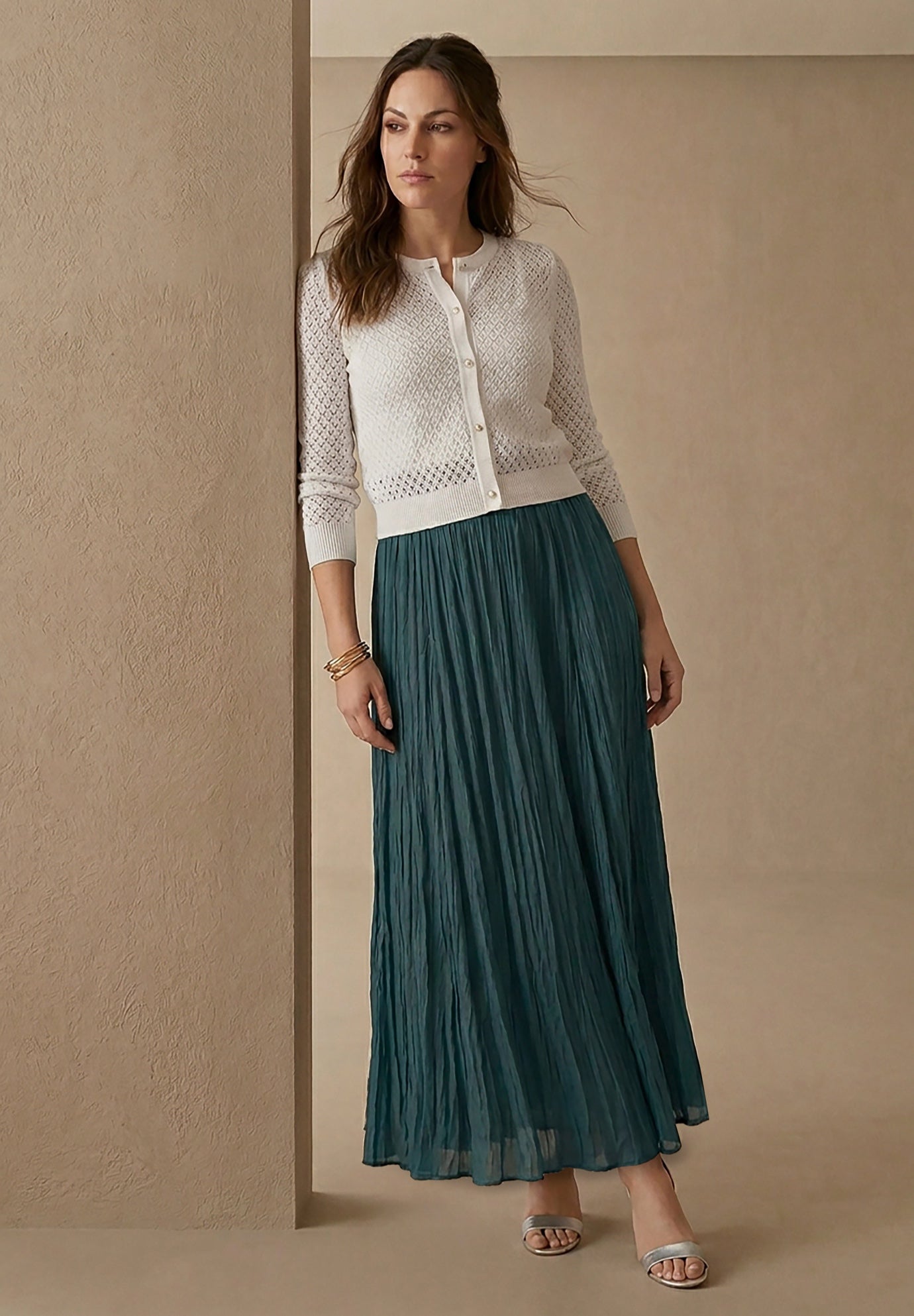 Flowing Crinkled Maxi Skirt image number 0