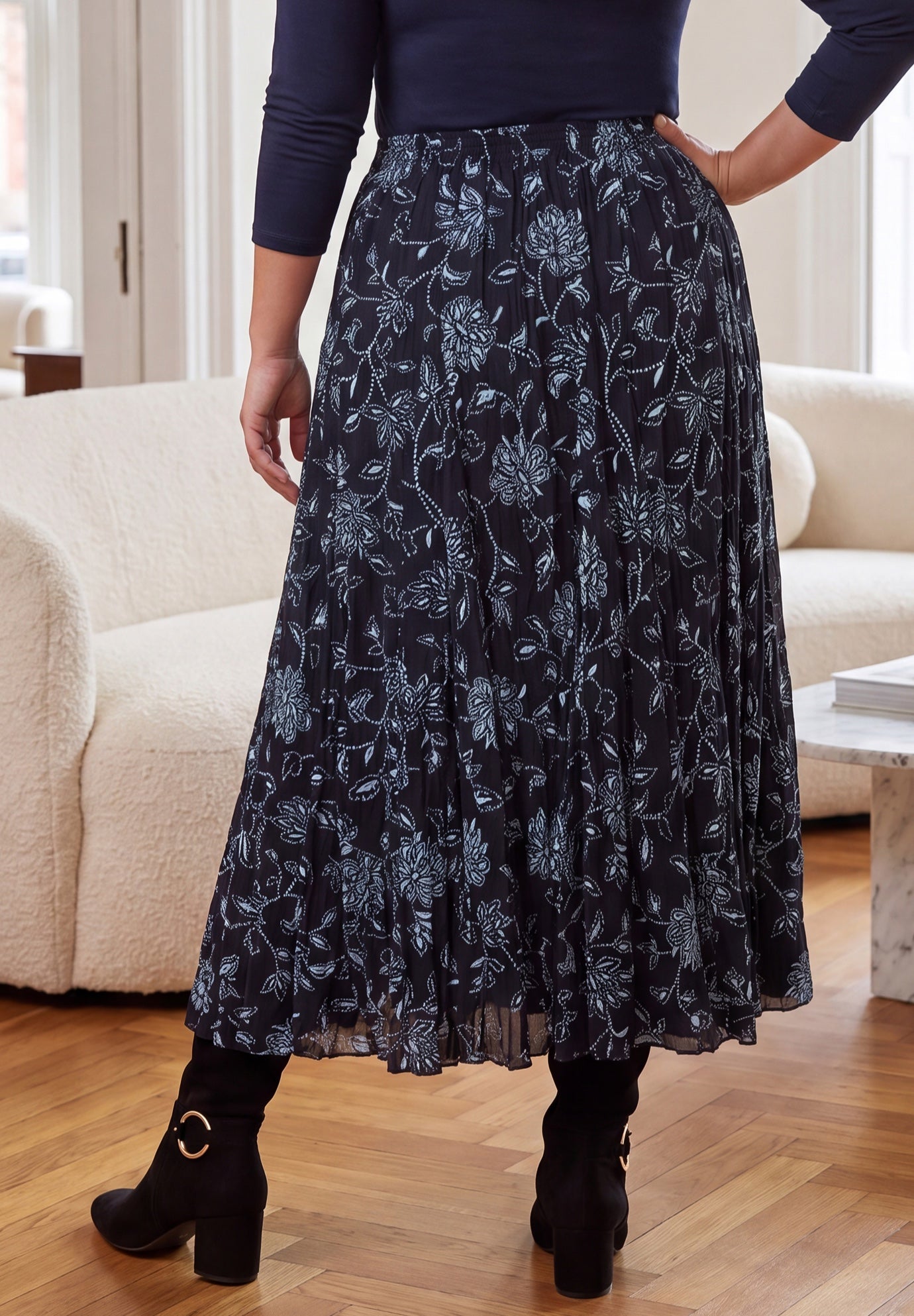 Flowing Crinkled Maxi Skirt image number 1